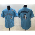 Toronto Blue Jays #4 George Springer Blue Puhics 2025 World Series Cool Base Stitched Jersey