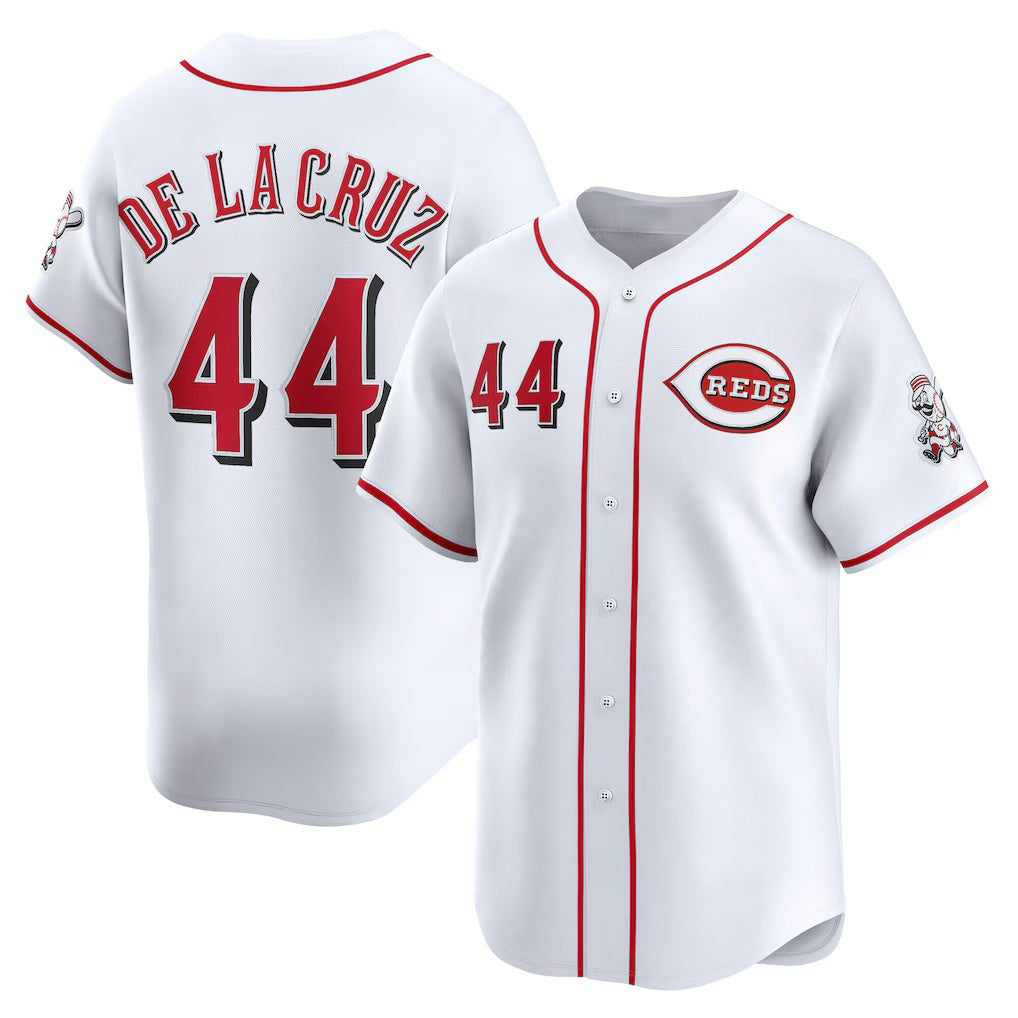 Cincinnati Reds #44 Elly De La Cruz White Puhics Home Limited Player Jersey