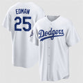 Los Angeles Dodgers #25 Tommy Edman White Puhics 2025 World Series Champions Home Cool Base Stitched Jersey