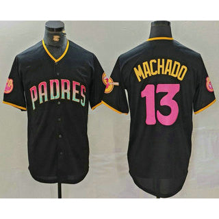 San Diego Padres #13 Manny Machado Black Puhics 20th Anniversary Cool Base Stitched Jersey