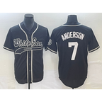 Chicago White Sox #7 Tim Anderson Black Puhics Cool Base Stitched Jersey