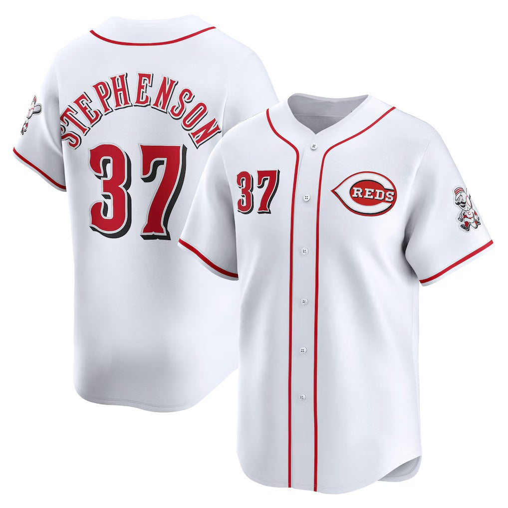 Cincinnati Reds #37 Tyler Stephenson White Puhics Home Limited Player Jersey