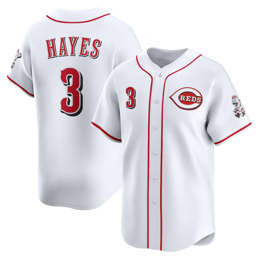 Cincinnati Reds #3 Ke'Bryan Hayes White Puhics Home Limited Player Jersey