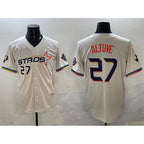 Houston Astros #27 Jose Altuve Cream Puhics 2025 City Connect With Texas Patch Limited Stitched Jersey
