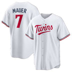 Minnesota Twins #7 Joe Mauer White Puhics Home Retired Player Replica Jersey