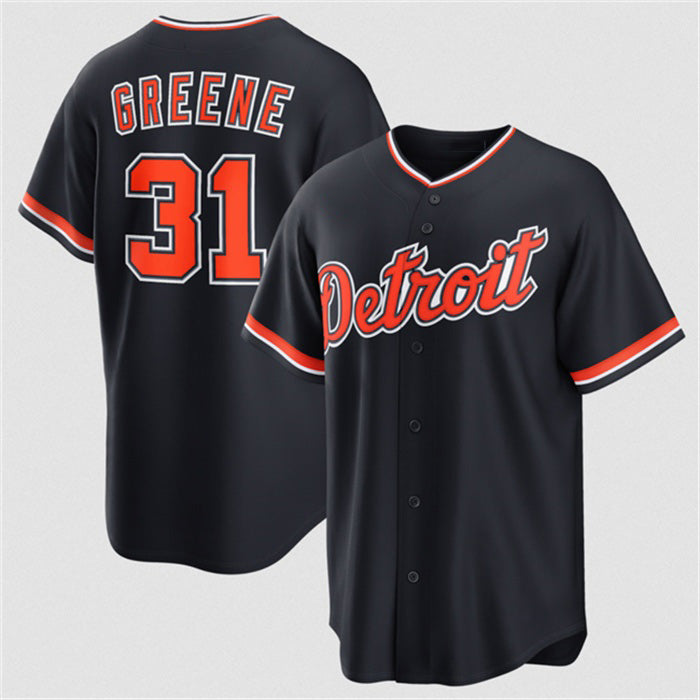 Detroit Tigers #31 Riley Greene Navy Puhics Alternate Stitched Jersey