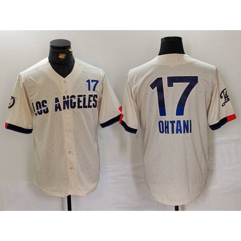 Los Angeles Dodgers #17 Shohei Ohtani Cream Puhics 2024 City Connect Limited Jersey