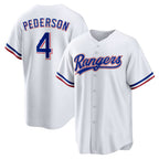 Texas Rangers #4 Joc Pederson White Puhics Home Replica Jersey