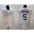 Los Angeles Dodgers #5 Freddie Freeman White Puhics Fashion Cool Base Stitched Jersey