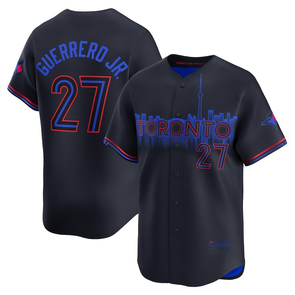Toronto Blue Jays #27 Vladimir Guerrero Jr. Black Puhics 2024 City Connect Limited Player Jersey