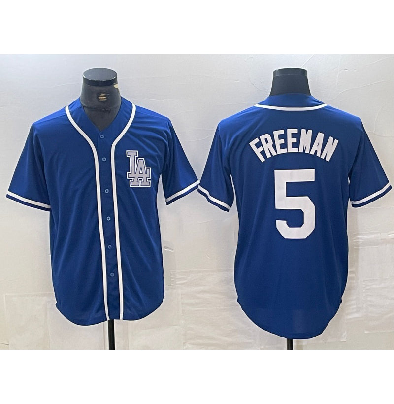 Los Angeles Dodgers #5 Freddie Freeman Blue Puhics Cool Base Stitched Jersey