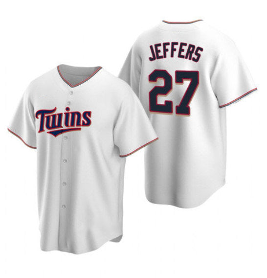 Minnesota Twins #27 Ryan Jeffers White Puhics Cool Base Stitched Jersey