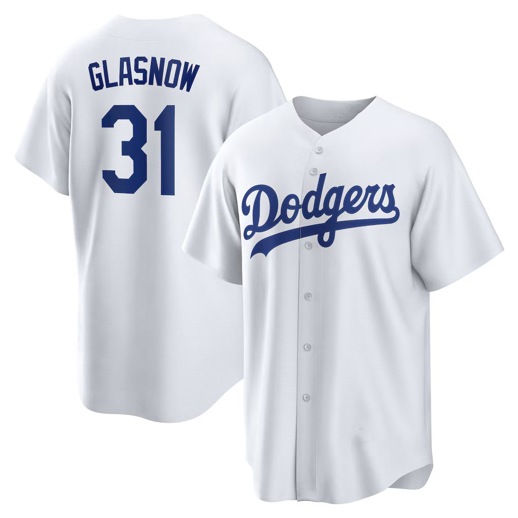 Los Angeles Dodgers #31 Tyler Glasnow White Puhics Home Replica Jersey