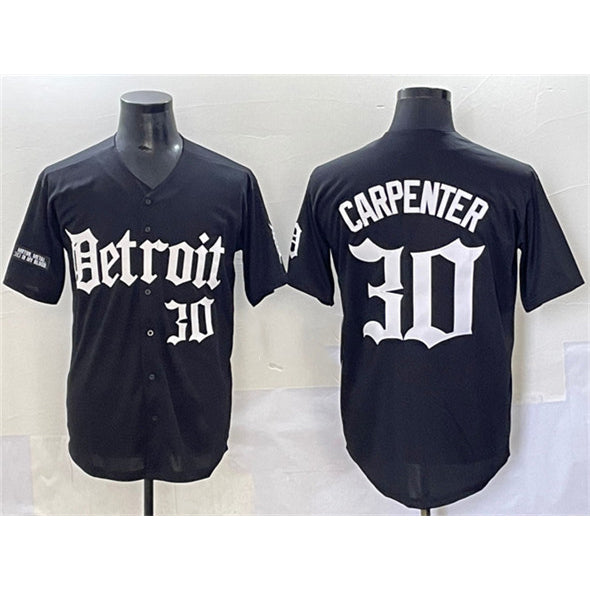 Detroit Tigers #30 Kerry Carpenter Black Puhics 'Motor Gothic Edition' Vapor Premier Limited Stitched Jersey
