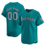 Custom Seattle Mariners Active Player Aqua Puhics Alternate Limited Stitched jersey