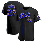 New York Mets #23 Javier Baez Black Puhics Anthentic Jersey