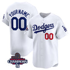 Custom Los Angeles Dodgers ACTIVE PLAYER White Puhics 2024 World Series Champions Home Limited Stitched Jersey
