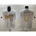 Los Angeles Dodgers #17 Shohei Ohtani Number White Puhics 2022 All Star Stitched Cool Base Jerseys