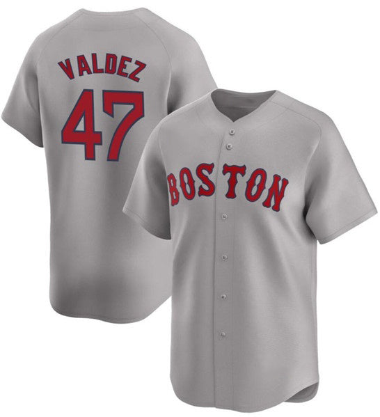 Boston Red Sox #47 Enmanuel Valdez Gray Puhics Cool Base Stitched Jersey