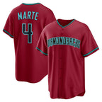 Arizona Diamondbacks #4 Ketel Marte Red Puhics Alternate 2 Replica Jersey