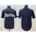 Boston Red Sox Blank Black Puhics Gothic Vapor Limited Stitched Jersey