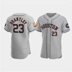 Houston Astros #23 Michael Brantley Gray Puhics 60th Anniversary Flex Base Stitched Jersey