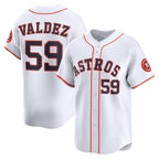 Houston Astros #59 Framber Valdez White Puhics Home Limited Player Jersey