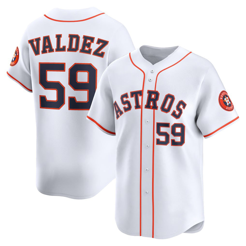 Houston Astros #59 Framber Valdez White Puhics Home Limited Player Jersey