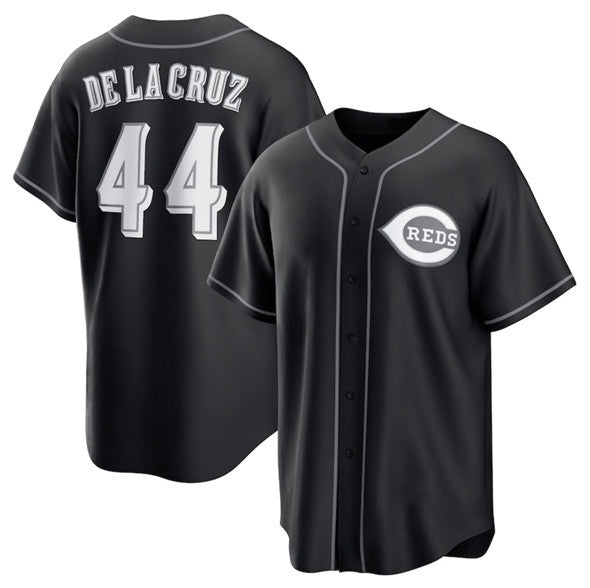 Cincinnati Reds #44 Elly De La Cruz Black Puhics Lights Out Limited Stitched Jersey