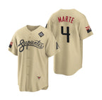 Arizona Diamondbacks #4 Ketel Marte Gold Puhics 2023 World Series City Connect Cool Base Stitched Jersey