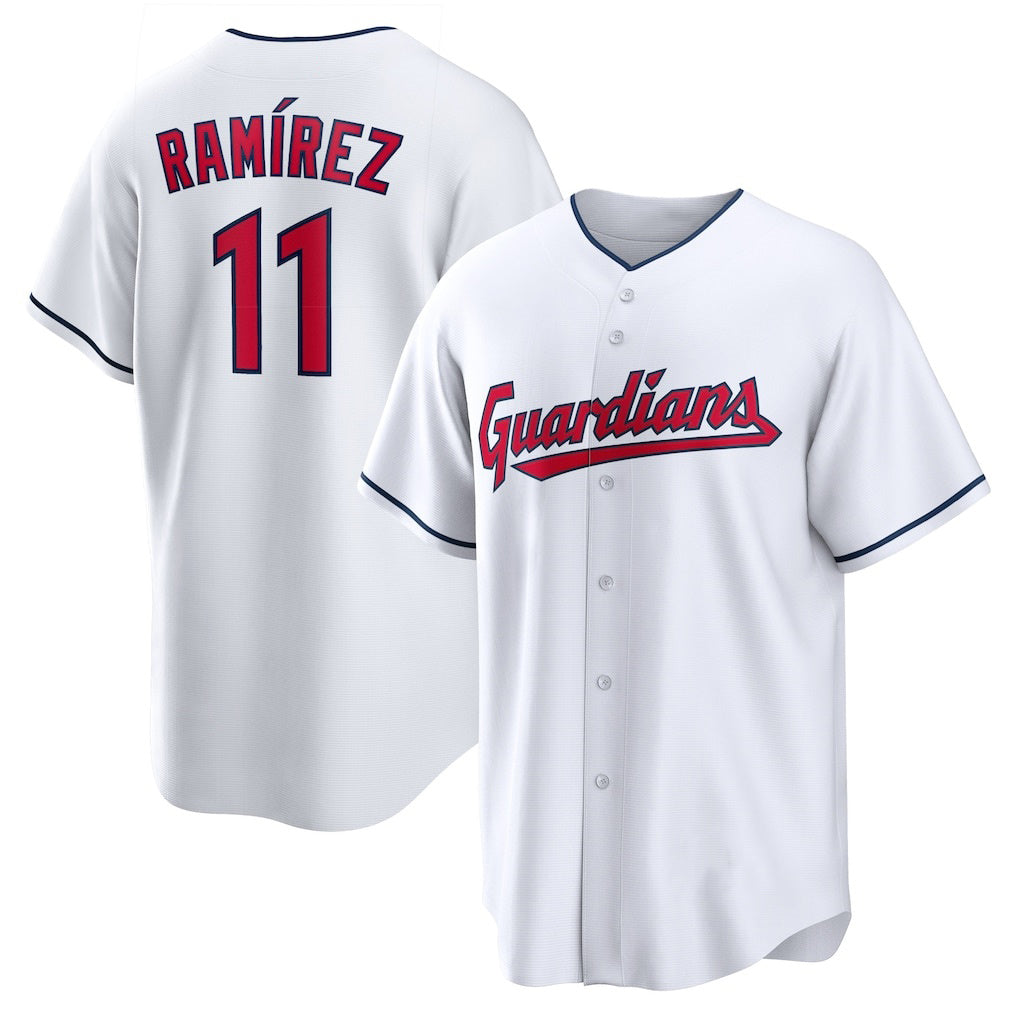 Cleveland Guardians #11 Jos¨¦ Ram¨ªrez White Puhics Replica Player Jersey