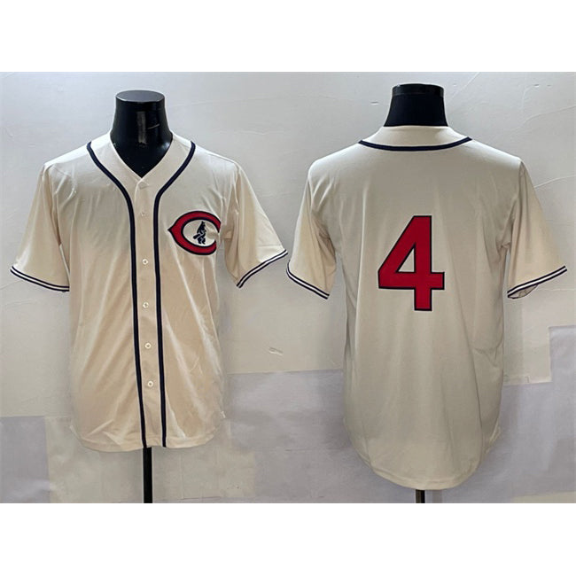 Chicago Cubs #4 Pete Crow-Armstrong Cream Puhics Field of Dreams Cool Base Stitched Jersey