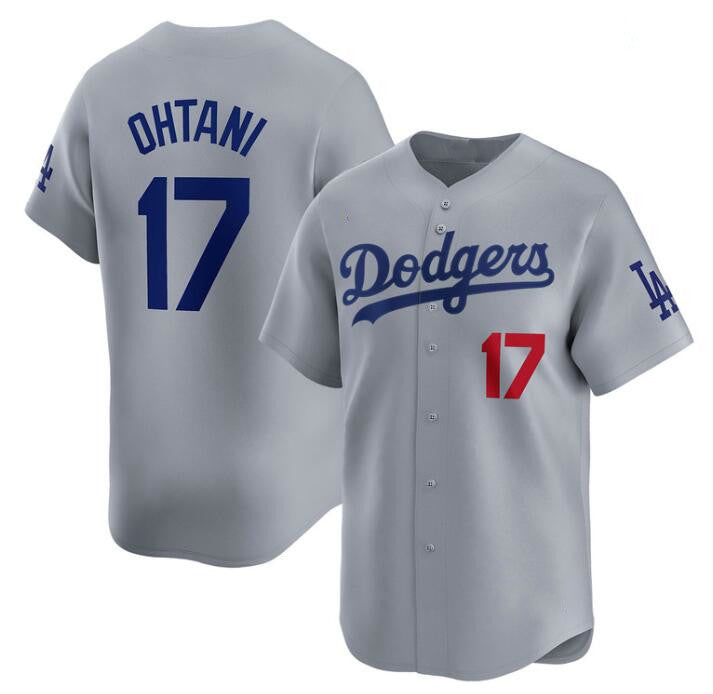 Los Angeles Dodgers #17 Shohei Ohtani Gray Puhics Cool Base Stitched Jersey 1