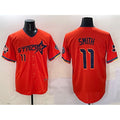 Houston Astros #11 Cam Smith Orange Puhics 2025 City Connect With Texas Patch Limited Stitched Jersey