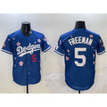Los Angeles Dodgers #5 Freddie Freeman Royal Puhics 2025 Tokyo Series Limited Stitched Jersey