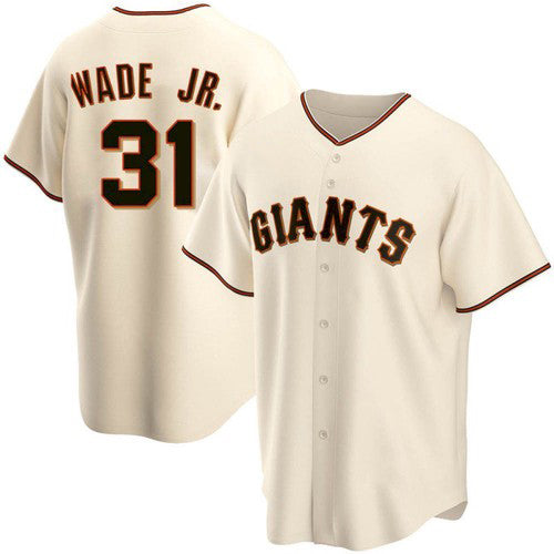 San Francisco Giants #31 LaMonte Wade Jr Cream Puhics 2021 Replica Home Jersey