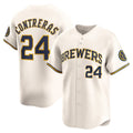 Milwaukee Brewers #24 William Contreras Cream Puhics Home Limited Player Jersey