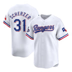 Texas Rangers #31 Max Scherzer White Puhics 2023 World Series Champions Stitched Jersey