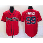 Atlanta Braves #99 Spencer Strider Red Puhics Cool Base Stitched Jersey