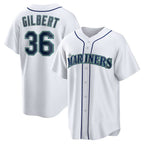 Seattle Mariners #36 Logan Gilbert White Puhics Home Replica Jersey