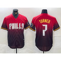 Philadelphia Phillies #7 Trea Turner Red Puhics 2024 City Cool Base Jersey