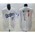 Los Angeles Dodgers #17 Shohei Ohtani Number Mexico White Puhics Cool Base Stitched Jerseys