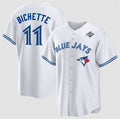 Toronto Blue Jays #11 Bo Bichette White Puhics 2025 World Series Home Cool Base Stitched Jersey