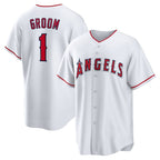 Los Angeles Angels #1 Groom White Puhics Home Replica Jersey