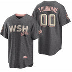 Custom Washington Nationals Active Player 2022 Grey Puhics City Connect Cherry Blossom Cool Base Stitched Jersey