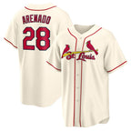 St. Louis Cardinals #28 Nolan Arenado Cream Puhics Alternate 2 Replica Jersey