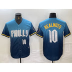 Philadelphia Phillies #10 JT Realmuto Number Blue Puhics 2024 City Connect Limited Stitched Jersey 2