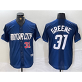 Detroit Tigers #31 Riley Greene Number 2024 Navy Puhics City Connect Cool Base Limited Stitched Jersey