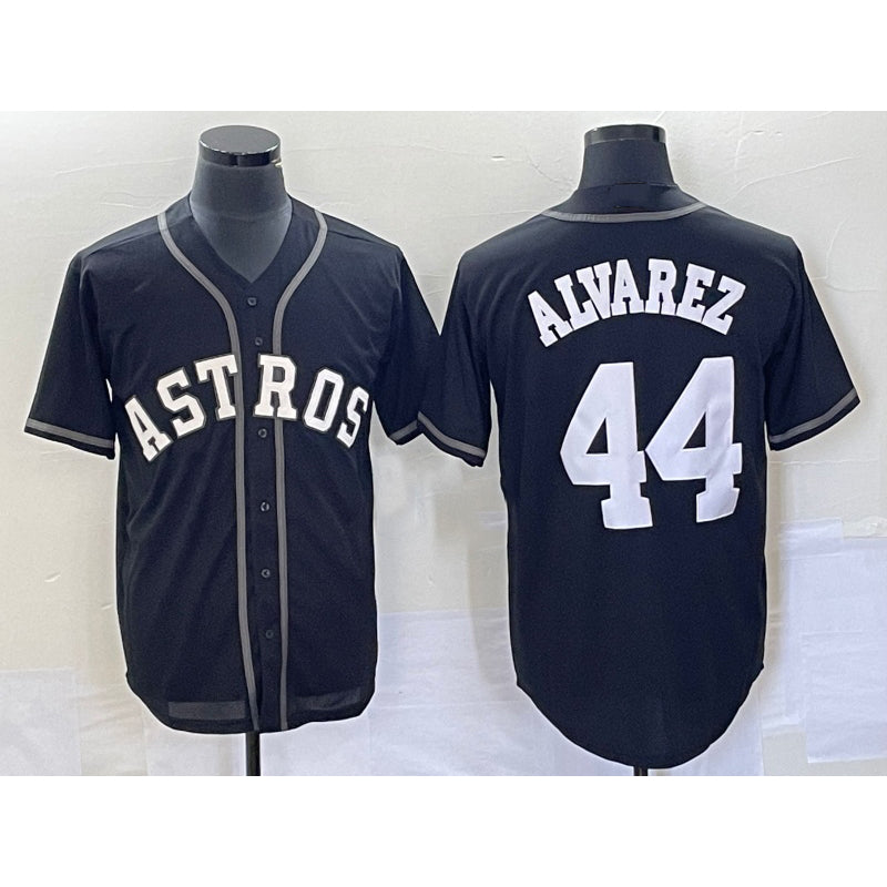 Houston Astros #44 Yordan Alvarez Black Puhics Cool Base Stitched Jersey