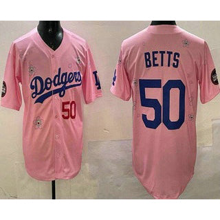 Los Angeles Dodgers #50 Mookie Betts Pink Puhics 2025 Tokyo Series Limited Jersey